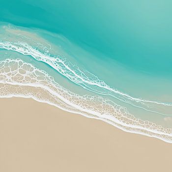 Luchtfoto van oceaangolf die zandstrand ontmoet Zeegezicht