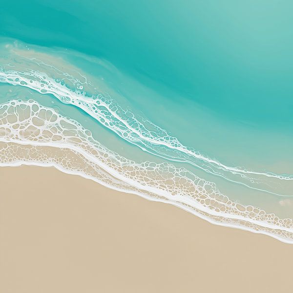 Aerial Fluid Art Ansicht des Ozeans Welle Treffen Sand Strand Seascape von maulana risyad