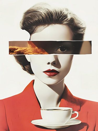 Portrait d'une femme en collage