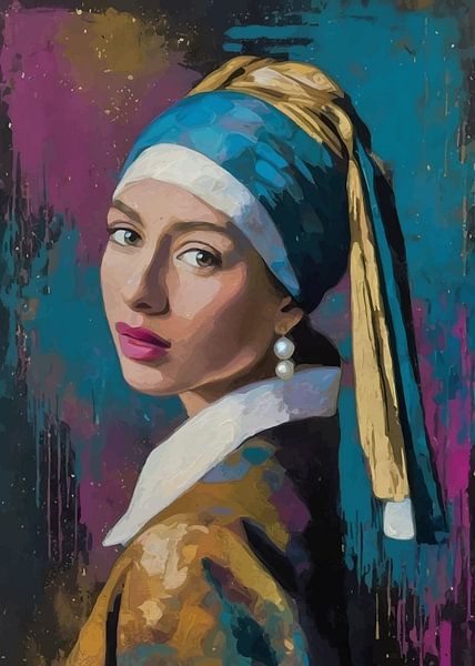 The Girl with a Pearl Earring Abstract by MIROKKU