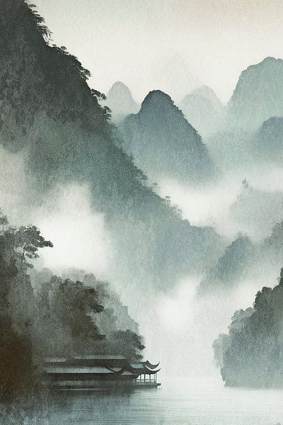 Asiatischer Regenwald im Nebel von Mad Dog Art