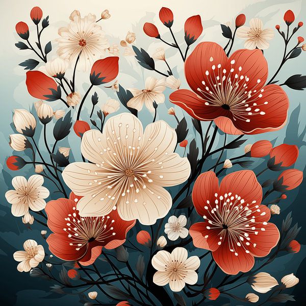 Eine Blütenmischung aus skandinavischem Design und japanisches Design. von Animaflora PicsStock
