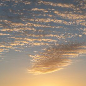 Goudgeel en zachte wolken bij zonsopgang van Adriana Mueller