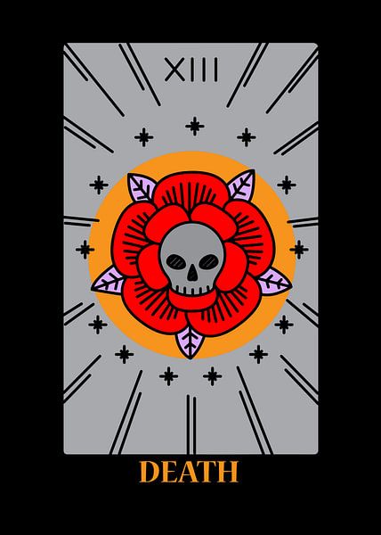 Carte de tarot de la mort XIII Décoration murale spirituelle Art Print par Millennial Prints