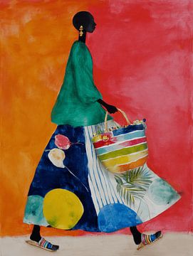 Sunset Shopper, kleurrijk portret