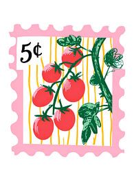 Illustratie van een vintage tomatenstempel