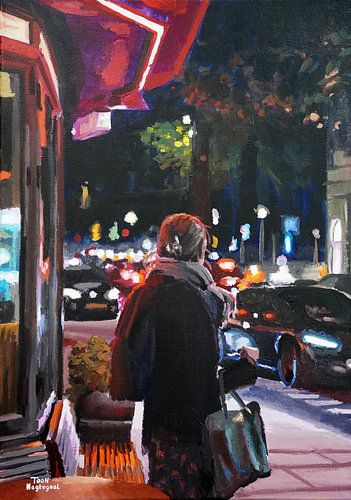 Soirée en ville. Peinture de Toon Nagtegaal