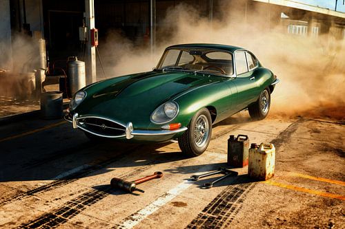 Jaguar Type E Racing: 1960 Classic Car Art