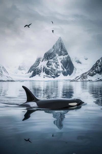 Orque dans les eaux glacées par Poster Art Shop