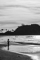 Une plage aux Philippines, en noir et blanc