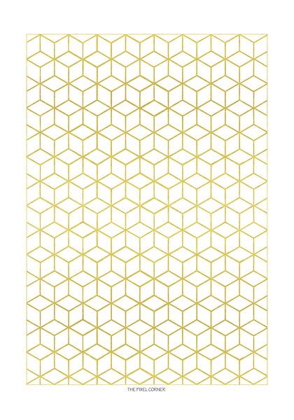 Golden hexagon van The Pixel Corner