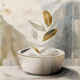 Japandi / Wabi-Sabi Art. Organische vormen. van Studio Pieternel