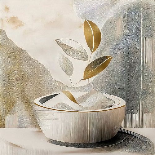 Japandi / Wabi-Sabi Art. Organische vormen.