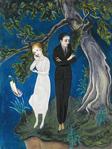 Nils Dardel  - Junger Mann in Schwarz, Mädchen in Weiß (1919)