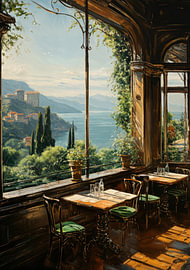 Italië poster kunstdruk meer van Niklas Maximilian