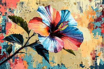Kleurrijke abstracte hibiscusbloem van Imperial Art House