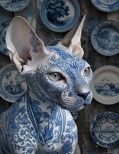 The Cat With The Delft Blue Tattoo