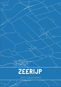Blauwdruk | Landkaart | Zeerijp (Groningen) van Rezona