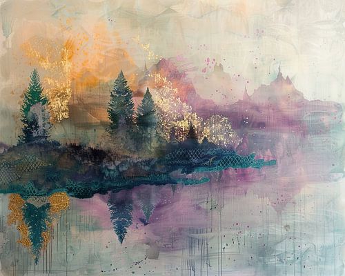 Whispers of Golden Woods by Abstract Painting