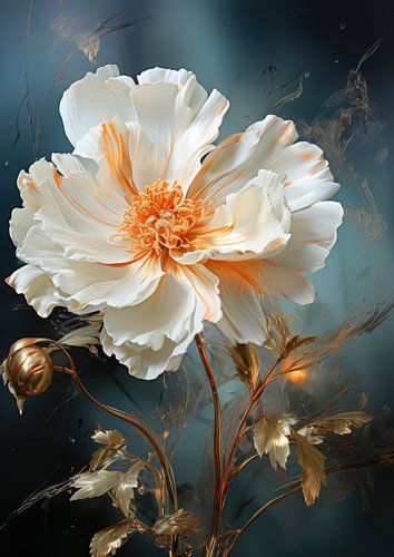 Single flower in oil