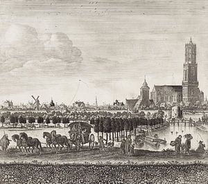 Herman Saftleven, Gezicht op Utrecht vanuit het westen, 1684 van Atelier Liesjes