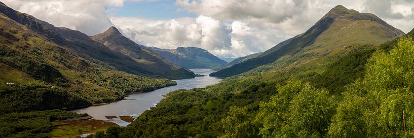 Aerial panorama of Loch Leven with forest and mountains by Hans-Heinrich Runge