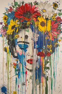 Frida - Abstract bloemenportret van Felix Brönnimann