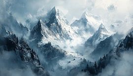 Alpine abstract panorama by TheXclusive Art