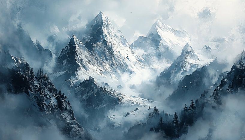 Alpen abstract panorama van TheXclusive Art