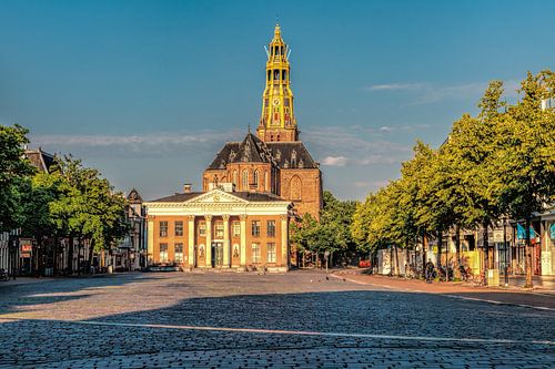 Vismarkt Groningen with Korenbeurs and Der Aa church
