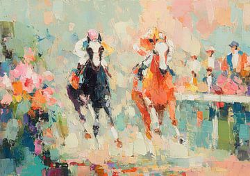 Course de chevaux impressionniste
