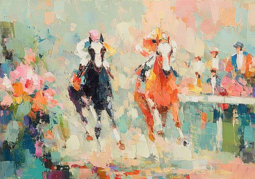 Impressionistische paardenraces