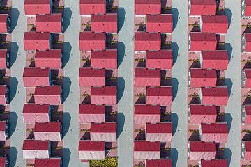 Houses with red rooftops seen from directly above by Sjoerd van der Wal Photography