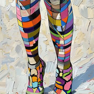 Mondriaan Legs | Modern Abstract van Blikvanger Schilderijen