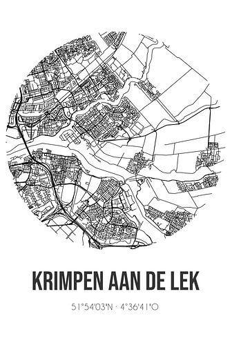 Krimpen aan de Lek (Südholland) | Karte | Schwarz und Weiß