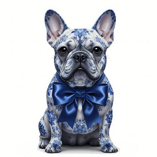 Blue Porcelain French Bulldog by haroulita