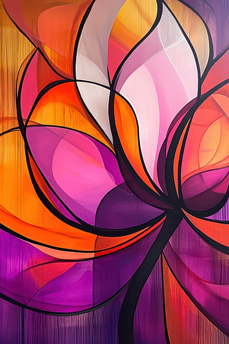 Farbenfrohe abstrakte Blume im modernen Stil