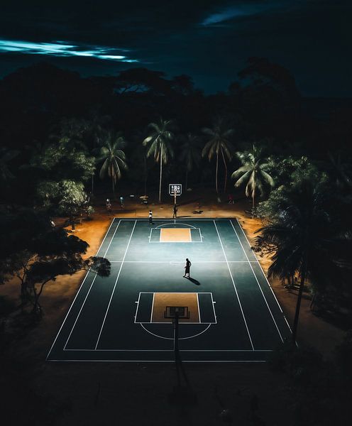 Sports field from the air by fernlichtsicht