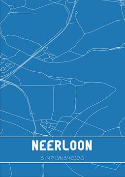 Blauwdruk | Landkaart | Neerloon (Noord-Brabant) van Rezona