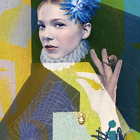 Spider, snail, dahlia & i (1 of series 4) by Blikstjinder by Betty J