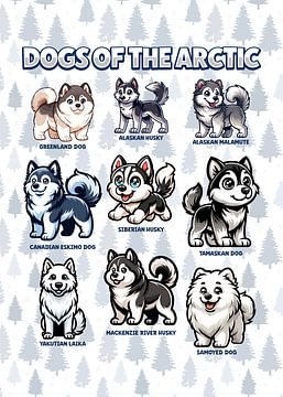 Honden van de Noordpool - Arctische hondenrassen van Pixelbull Design