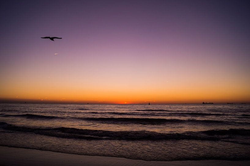 Coucher de soleil sur le Zuiderstrand à La Haye par Wouter Kouwenberg
