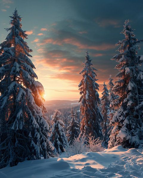 Winterlandschap van fernlichtsicht