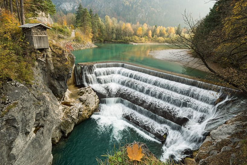 Waterfall Lechfall in Füssen, Bavaria by Michael Valjak