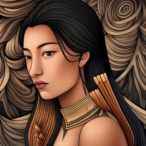 Femme Yanomami, art africain par Betty Maria Digital Art