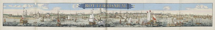 Profiel van de stad Rotterdam, gezien van de Maas, Romeyn de Hooghe van Meesterlijcke Meesters
