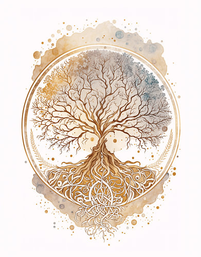 Boho Baum des Lebens Aquarell