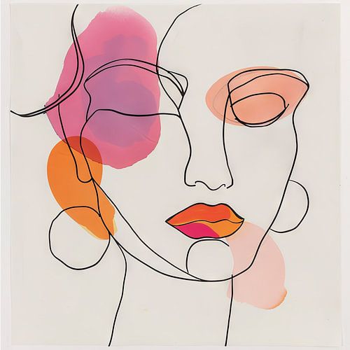 Abstracte vrouw lijnkunst