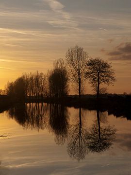 Zonsondergang langs kanaal van Dick de Vries