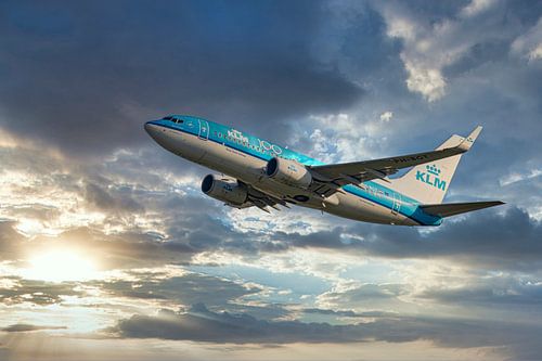 De KLM PH BGT, Boeing 737-700, KL2020, genaamd Blauwe Kiekendief
